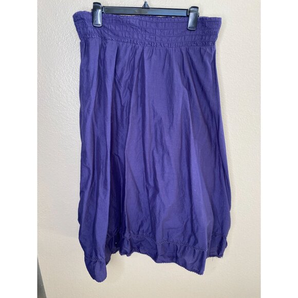 Merona Womens Blue‎ Elastic Waist Cotton Skirt XS Lightweight Casual Midi Length - Picture 2 of 8